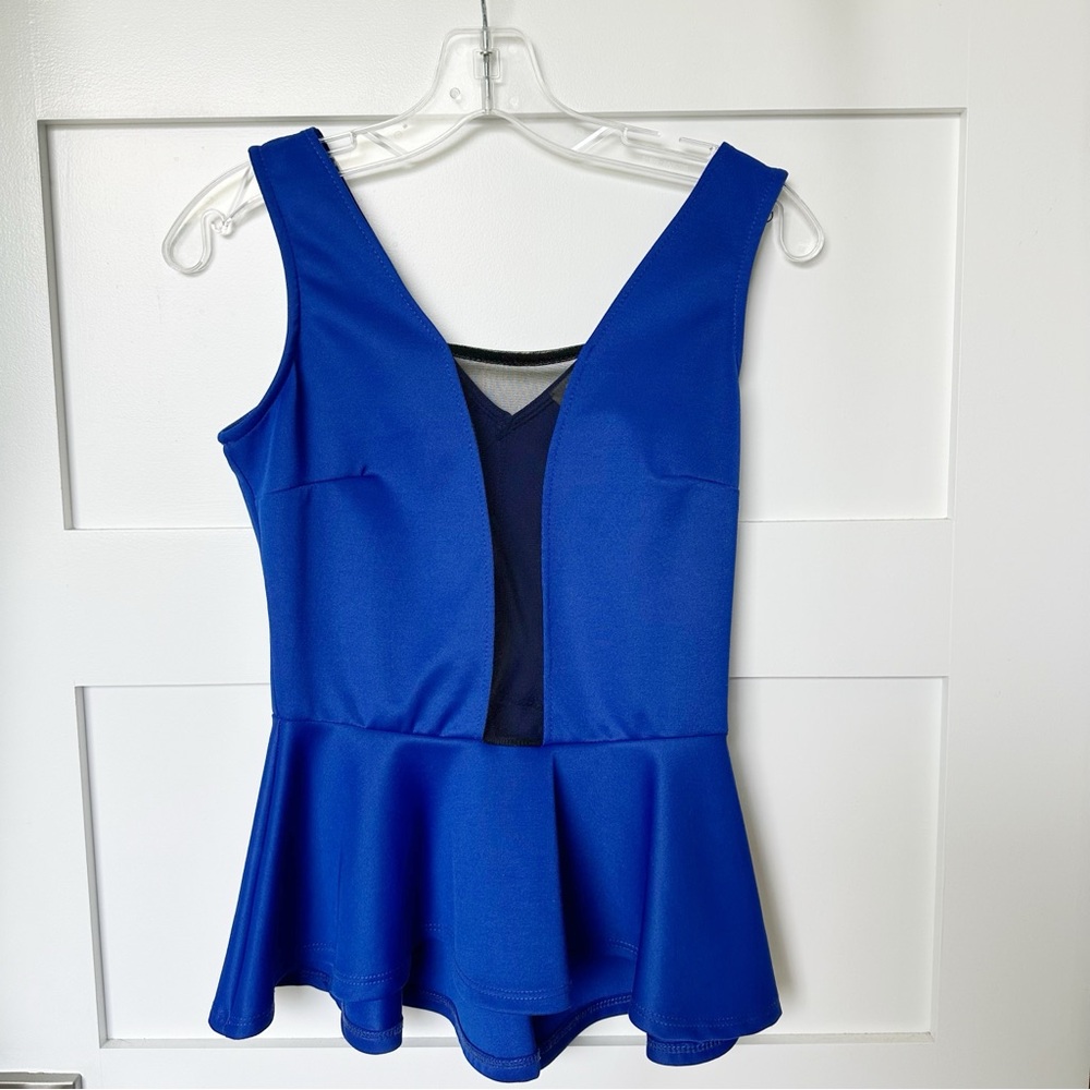 Finn & Clover Royal Blue Peplum Blouse